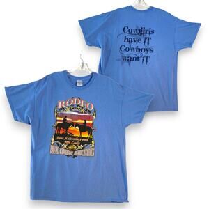 Cowgirls Have It Graphic T-Shirt 2-Sided Women XL Horse Rodeo Real Cowboys Assoc